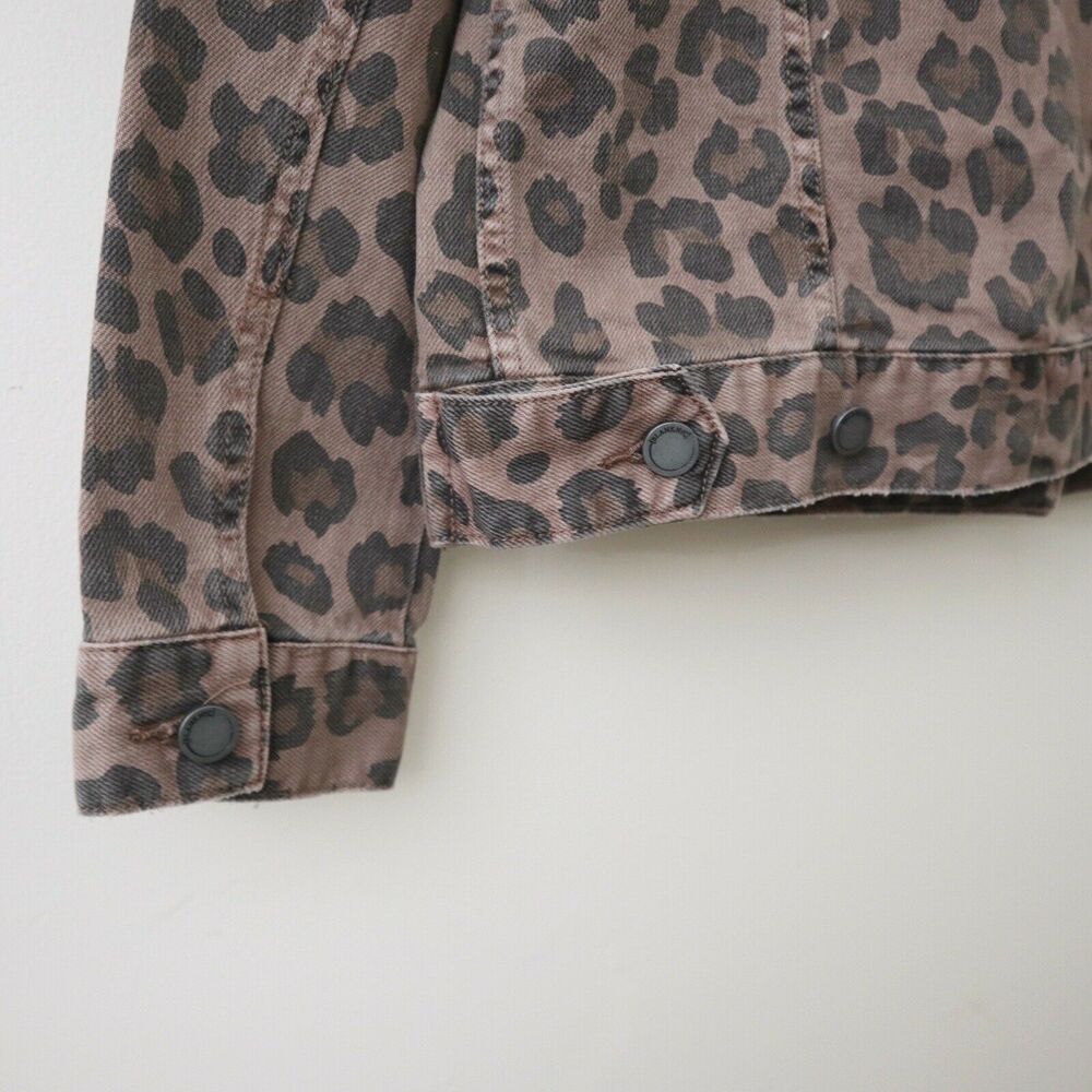 Blank NYC Size S Catwalk Denim Trucker Jacket Animal Print Distressed - Picture 12 of 12